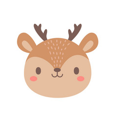 Deer Cute Animal Face Design For Kids