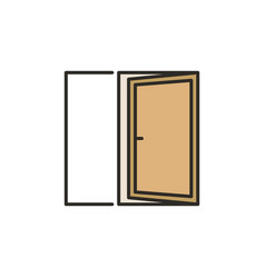 Opened Door Concept Colored Icon Or Sign