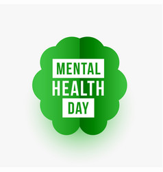 Paper Style Mental Heath Day Green Concept Poster