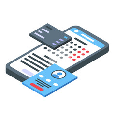 Phone Interface Icon Isometric Style