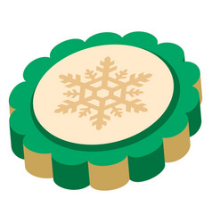 Snowflake Green 3d Coin