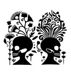 Valentines Day Skull Couple Tattoo Graphic