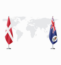 Denmark And Cayman Islands Flags For Official