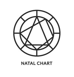 Natal Chart Flat Line Icon