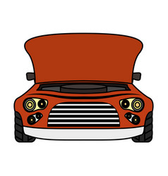 Car With Open Bonnet Mechanic Icon