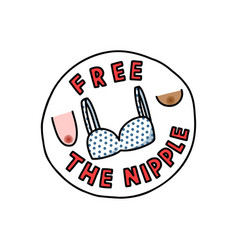 Free The Nipple Doodle Sticker Color Line