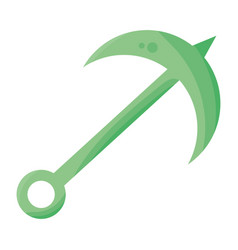 Isolated Green Ship Anchor Sketch Icon