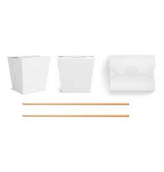 Mockup Of White Wok Box And Chopsticks