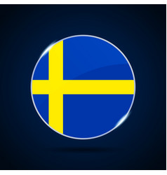 Sweden National Flag Circle Button Icon Simple