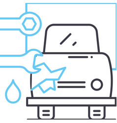 Body Paint Repair Line Icon Outline Symbol