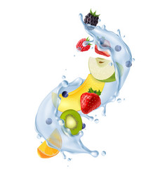 Fruit Water Splash Realistic