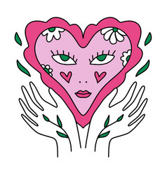 Bizarre Valentines Day Heart Modern Abstract Face