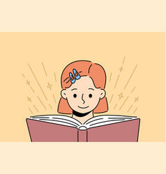 Smiling Girl Reading Book