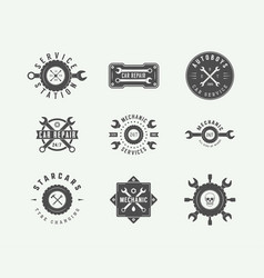 Vintage Mechanic And Car Service Logos Emblems