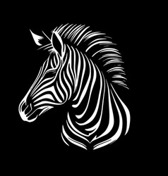 Zebra - Black And White Isolated Icon