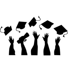 A Graduation Ceremony With Graduates Throwing Cap