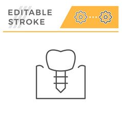 Dental Implant Editable Stroke Line Icon