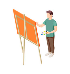 Man Drawing Easel Composition