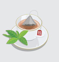 Cup Black Tea - Triangle Tea Bag With Leaf