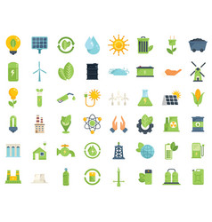 Natural Resources Icons Set Flat Nature