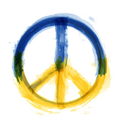 Nuclear Disarmament Symbol With Ukraine Flag