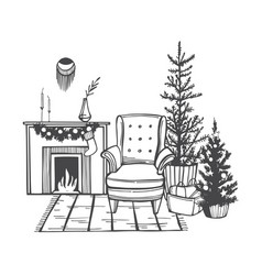 Christmas Living Room Sketch