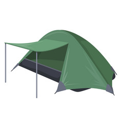 Green Tent Cartoon Icon Adventure Tourist Symbol