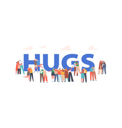 Hugs Concept Happy Men And Women Embracing