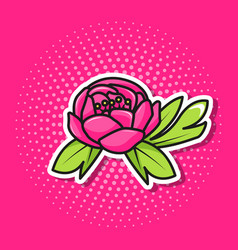 Pink Flower In Pop Art Style