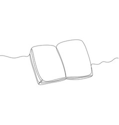 Continuous One Line Drawing Open Book With Flying