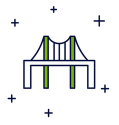 Filled Outline Golden Gate Bridge Icon Isolated