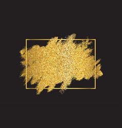 Gold Glitter Background With Metallic Golden Frame