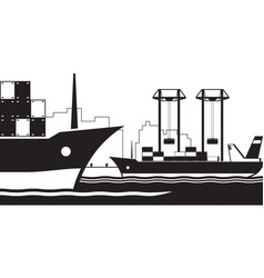 Industrial Ships At Cargo Terminal