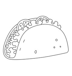 Tacos Isolated Coloring Page For Kids