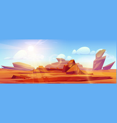 Uninhabited Desert Landscape Under Blazing Sun