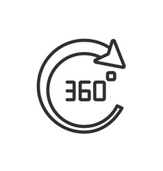 360 Degree Icon Thin Line Degree Icon From