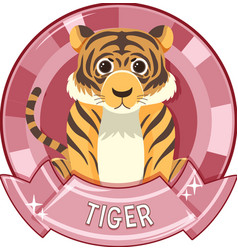 Cute Tiger Cartoon Badge