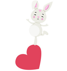 Cute Rabbit On Top Of Heart