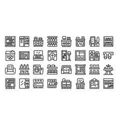 Home Organizing Icons Set Outline Woman