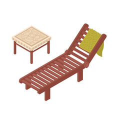 Isometric Beach Lounge Composition