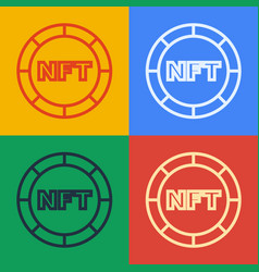 Pop Art Line Nft Digital Crypto Art Icon Isolated