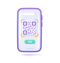 3d Qr Code On Smart Phone Screen Scan To Pay