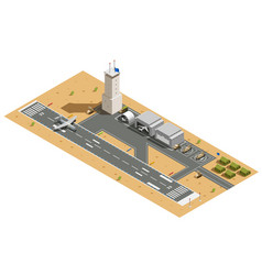 Military Air Base Isometric Composition