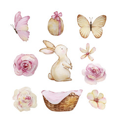 Watercolor Cute Easter Set Rabbit