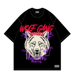 Wolf Head Graffiti Style Streetwear Tshirt Design