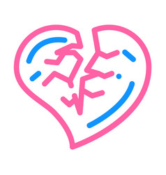 Broken Heart Divorce Color Icon