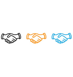 Business Agreement Handshake Logo Set Collection