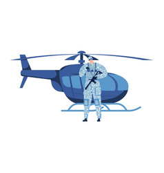 Helicopter Man Military Fly Air Isolated