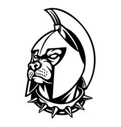 Spartan Bulldog Warrior Mascot Monochrome