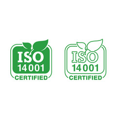 Iso 14001 Certified Badge In Square Form